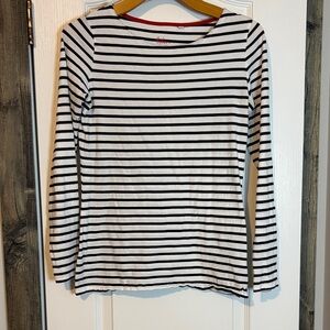 Boden stripe ahead of the rest Black and White Long-Sleeve Top size 6 Guc